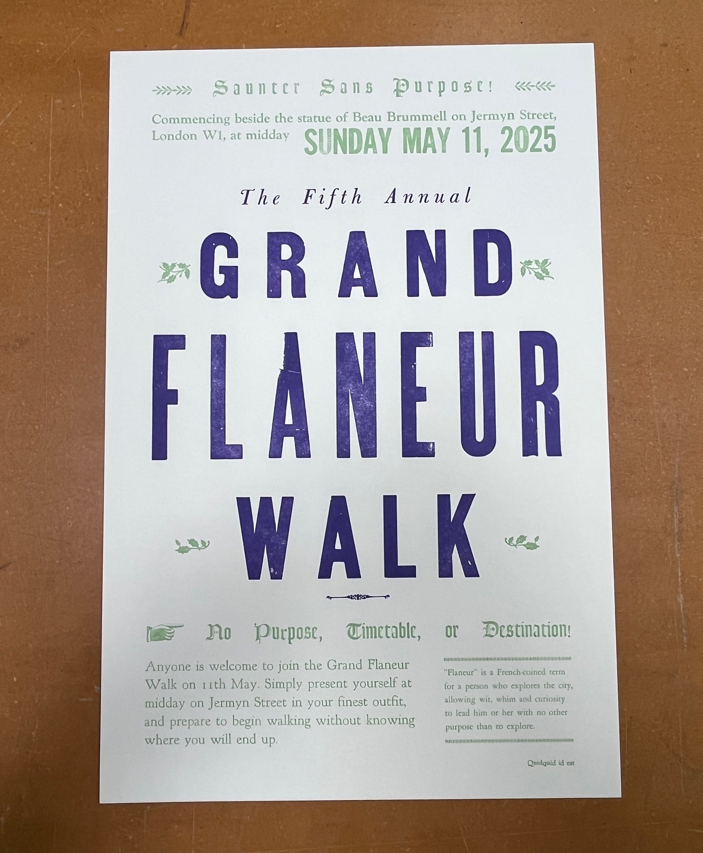 Poster No. 003 - Grand Flaneur Walk