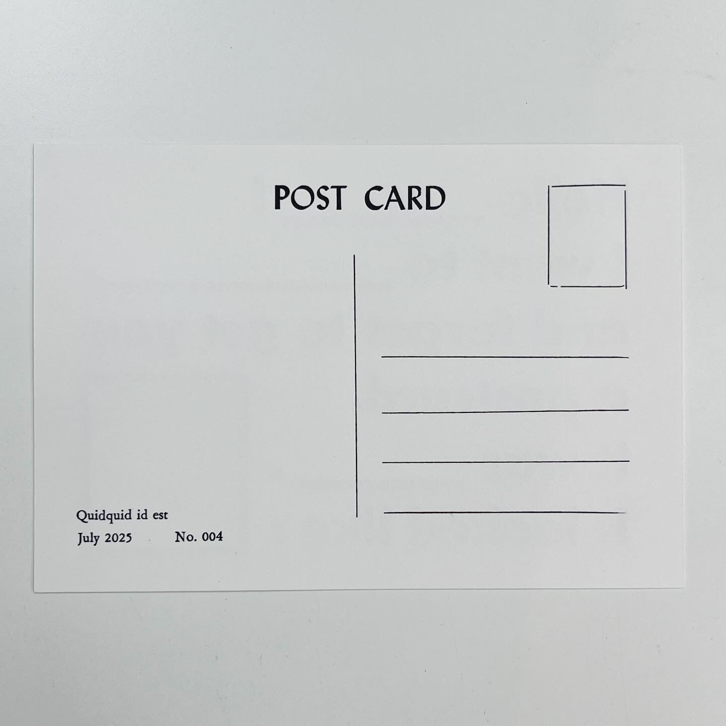 Postcard No. 004 - Universal Postcard